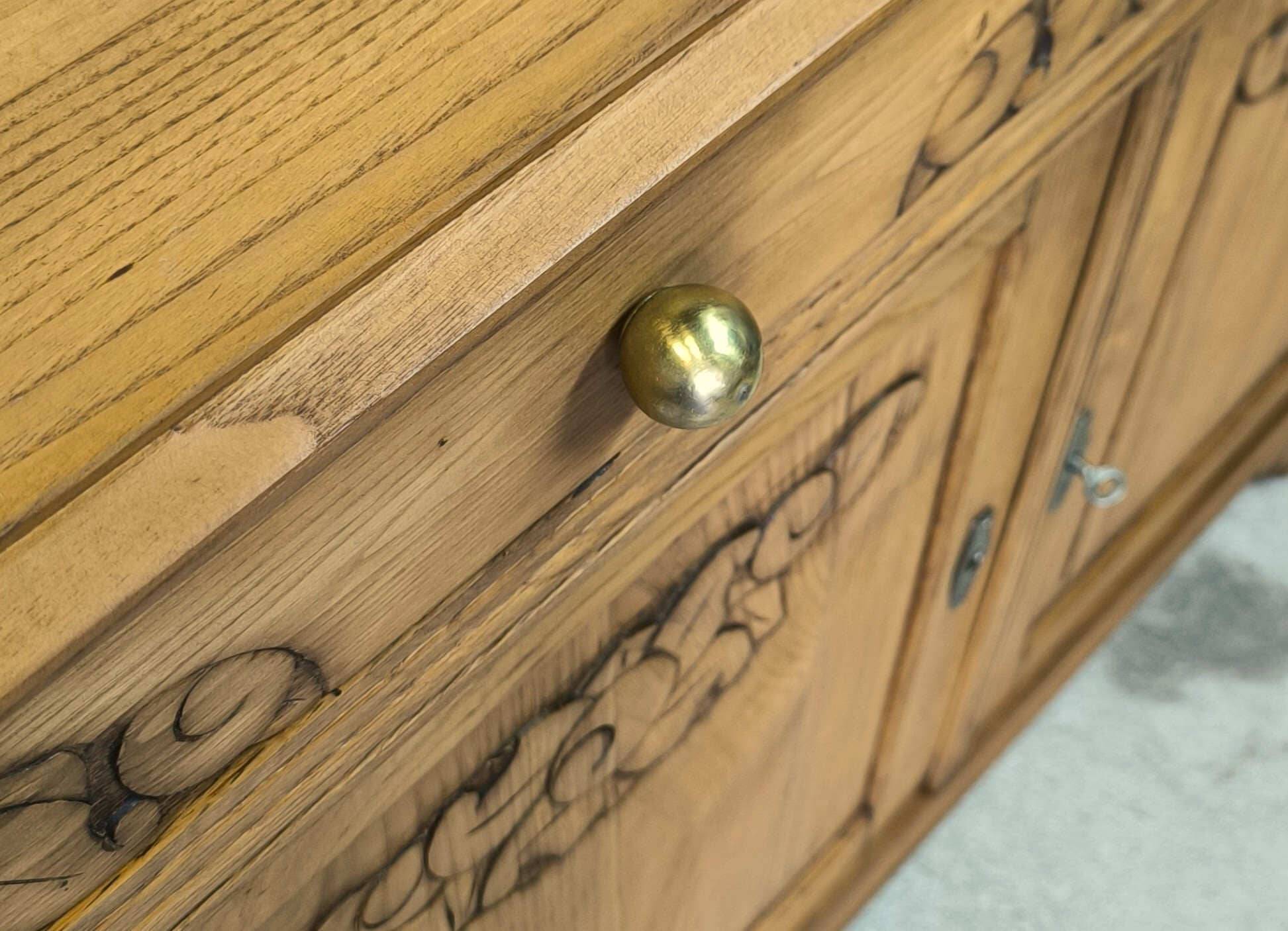 Vintage Art Deco wooden Parisian sideboard.