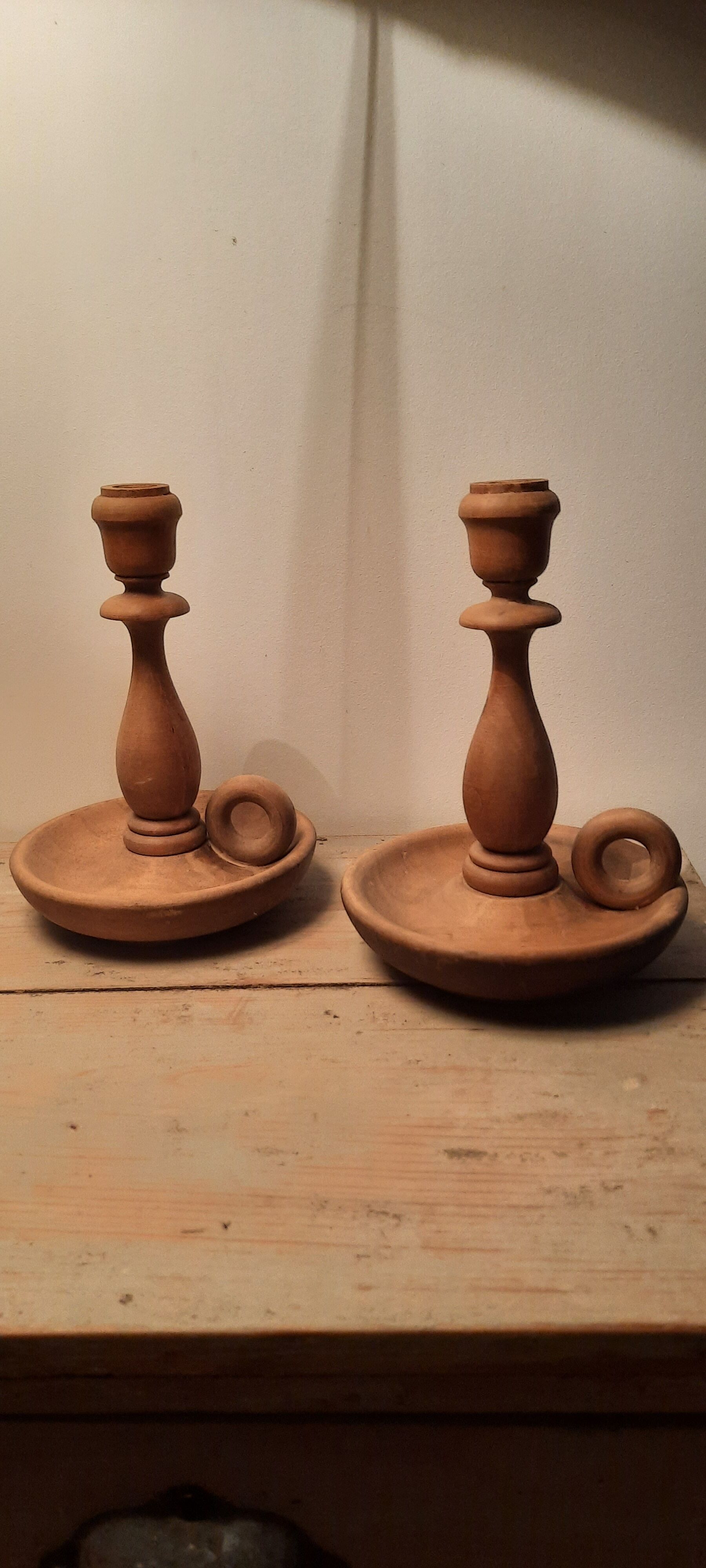 Wooden candle holders