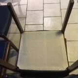 Set of 6 chairs teak leather