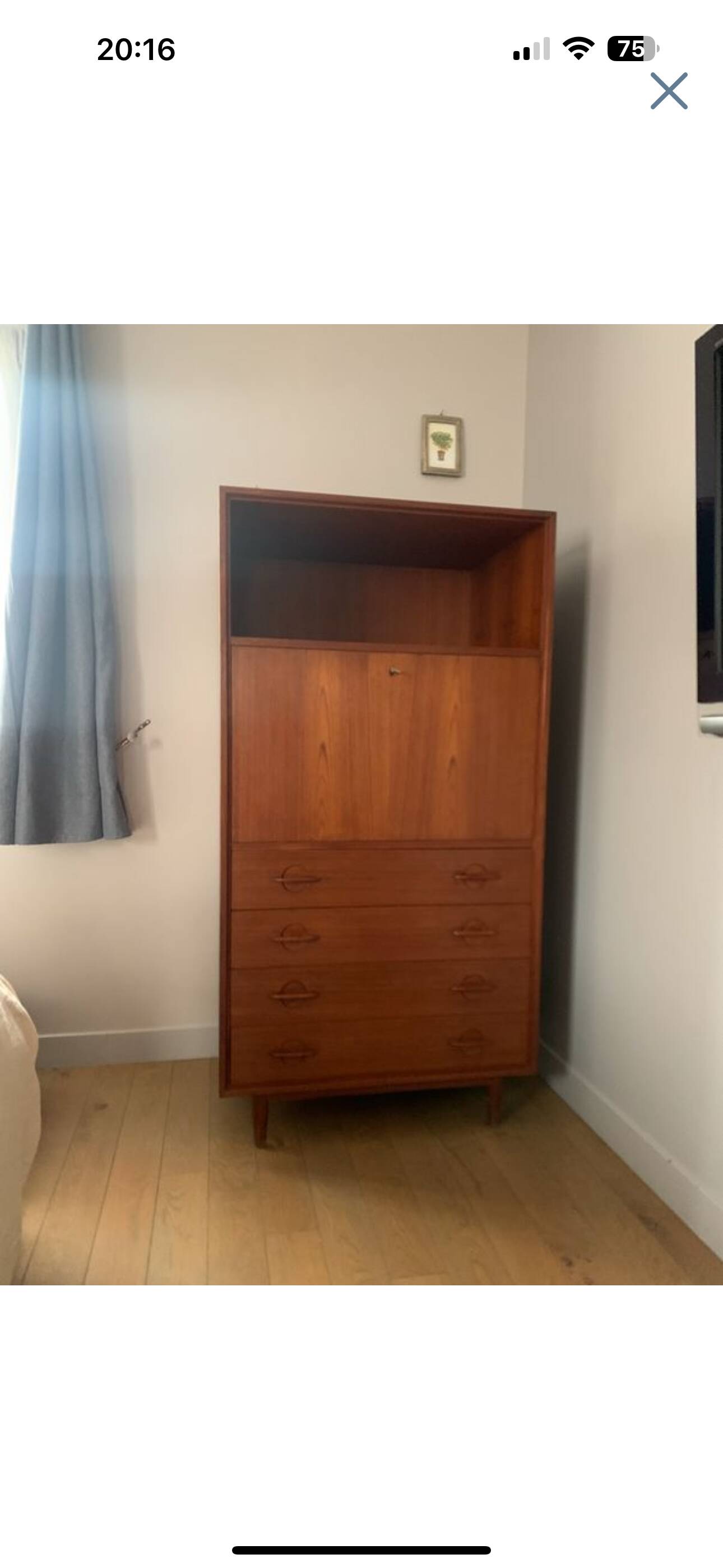 SwissTeak solid teak secretary from the 60s