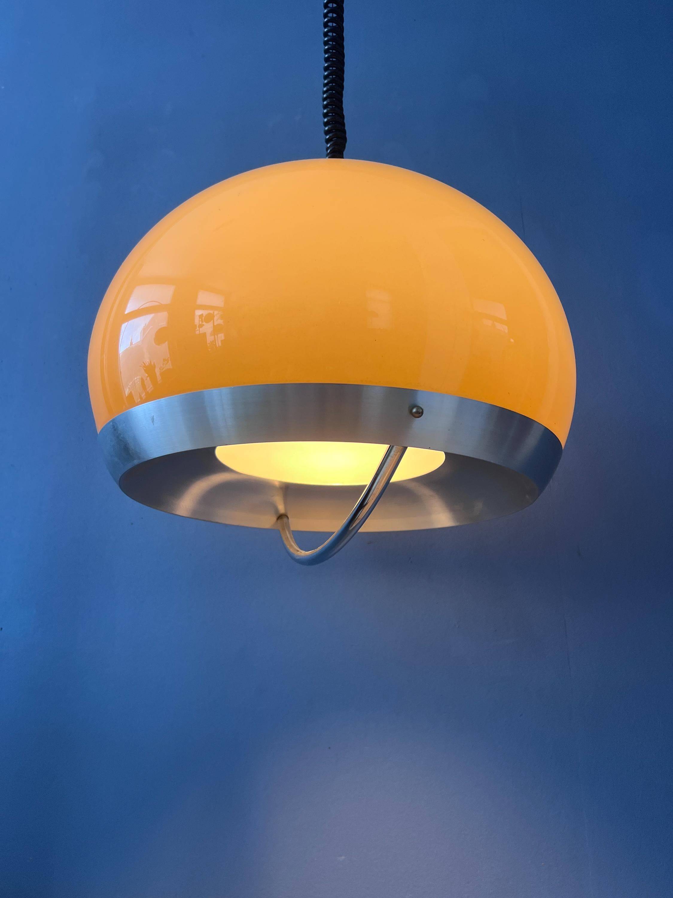 Vintage Space Age Dijkstra mushroom suspension, mid-century modern ceiling light.