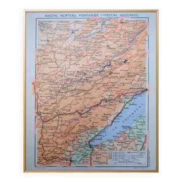 Printed in 1955, Morteau, Pontarlier, Yverdon, Neuchâtel.