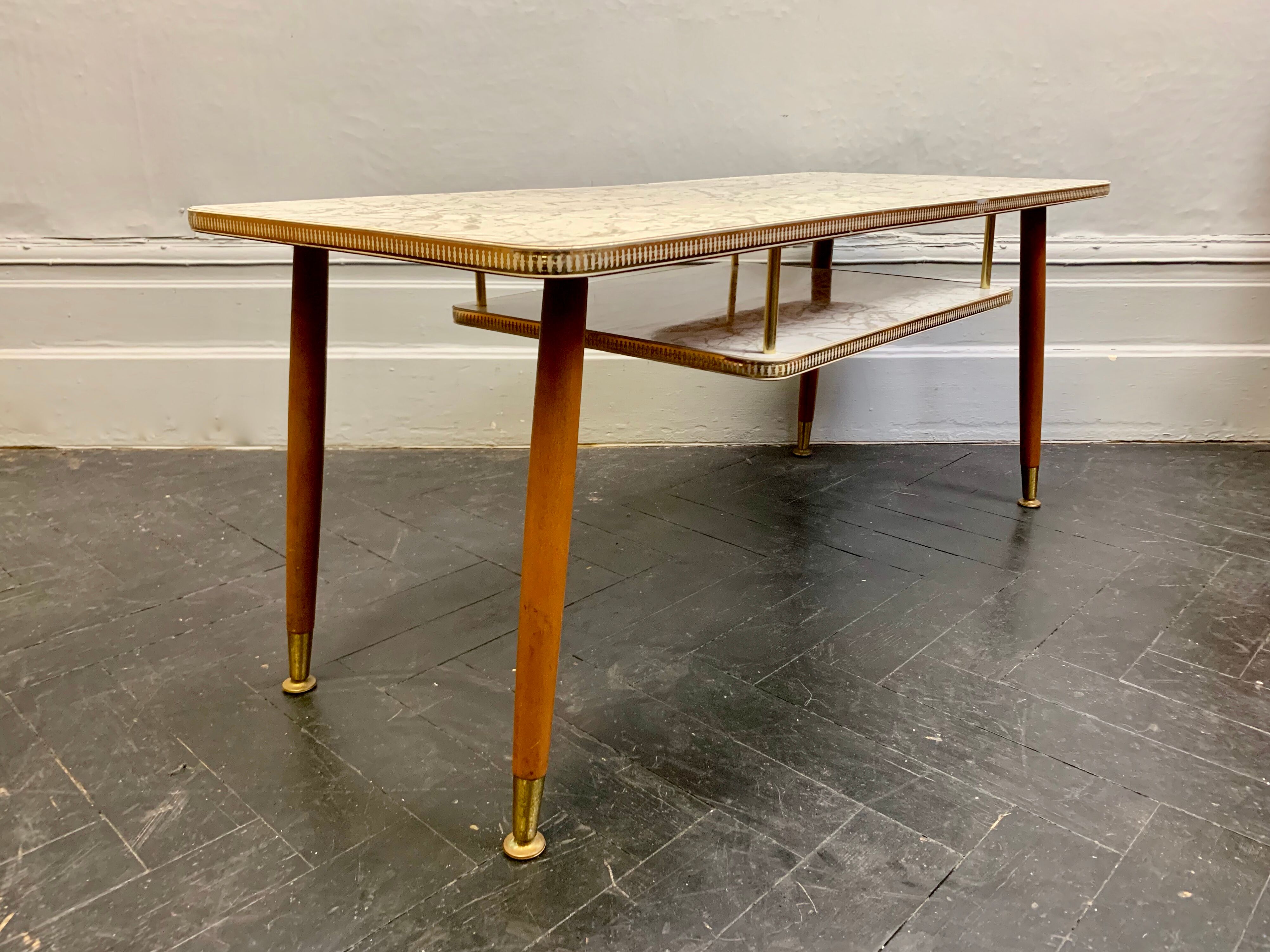 Vintage Coffee Table With Shelf Formica #D12