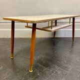 Vintage Coffee Table With Shelf Formica #D12