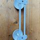 Metal wall coat rack 2 white hooks 60s.