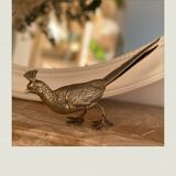 Lady Peacock, vintage brass peacock woman