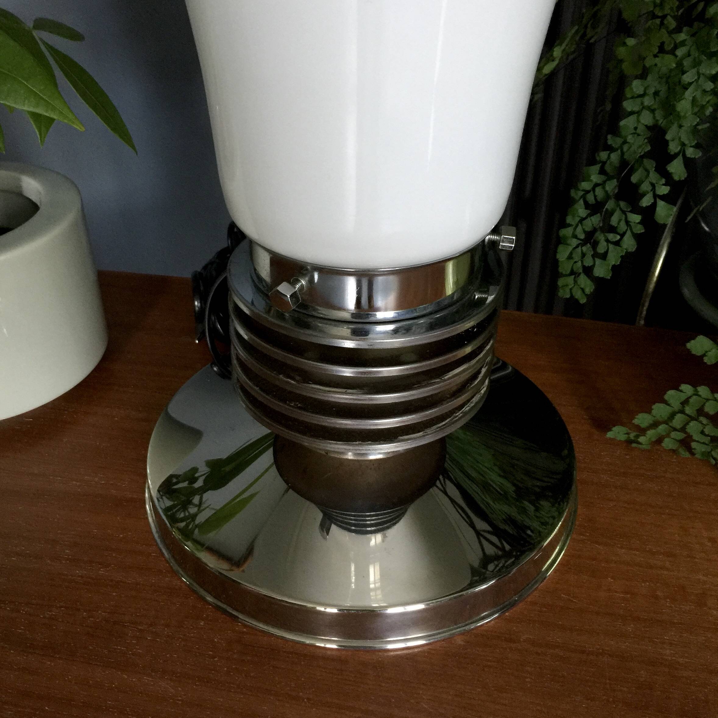 Large Murano glass and chrome lamp