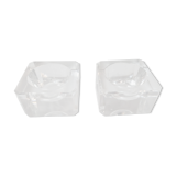 Pair of table candle holders, crystal from 1970