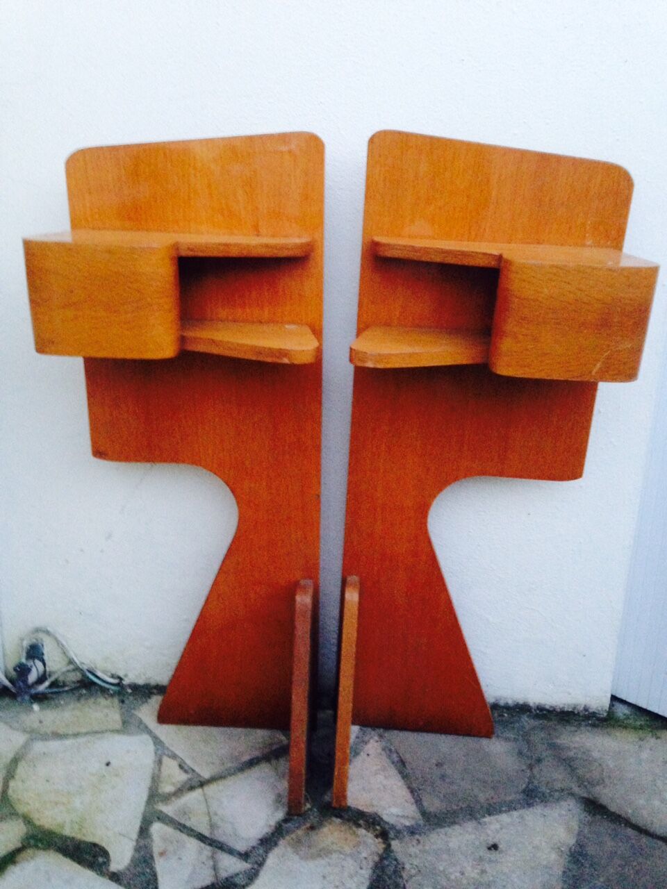 Pair bedside headboard 30s vintage