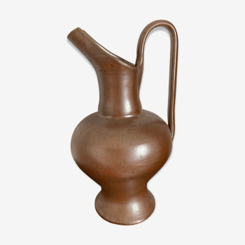 Vase en grès marron vernissé