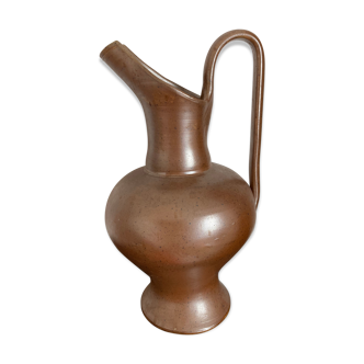 Large glazed brown sandstone vase