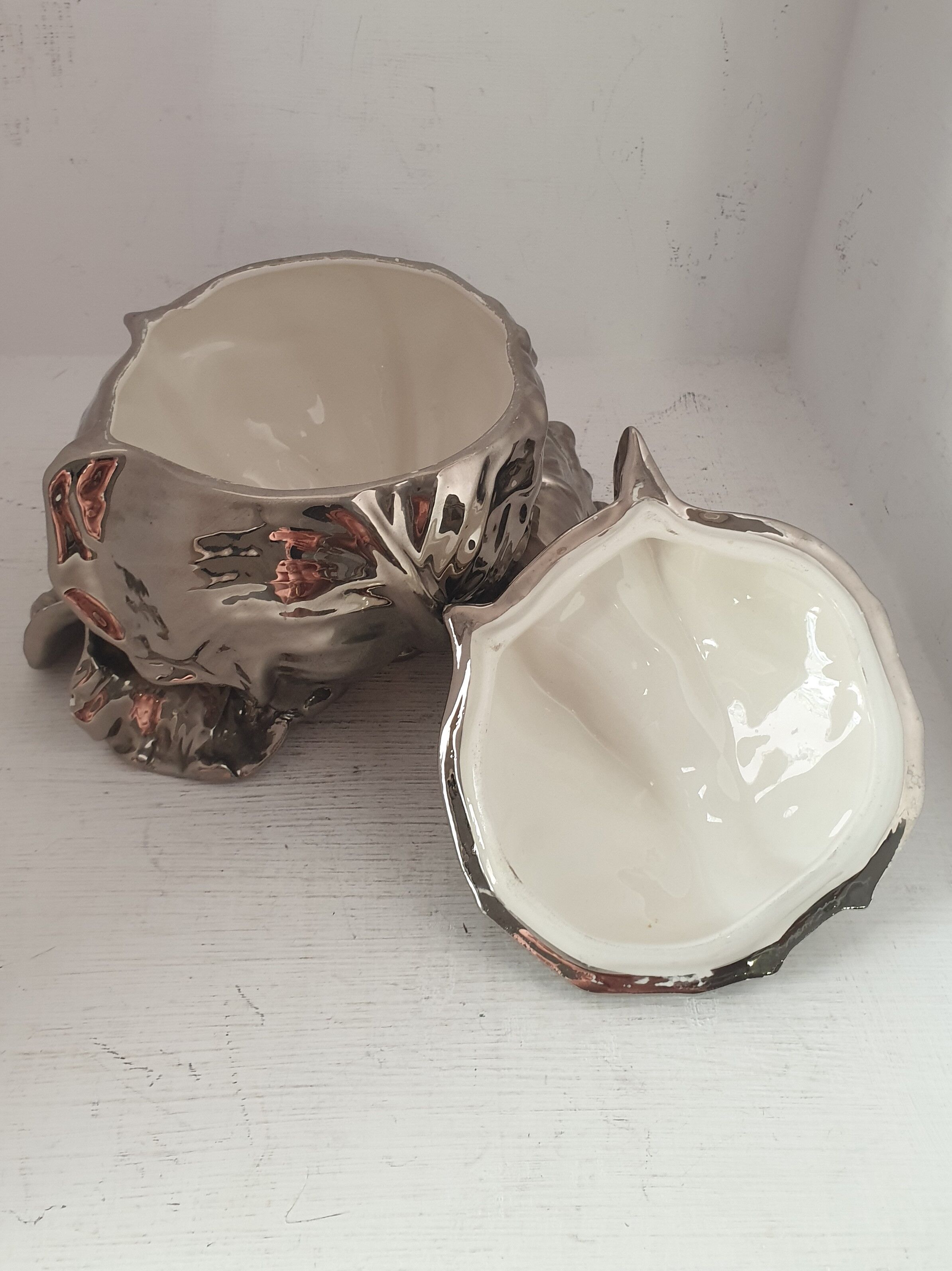 Christian Dior silver porcelain bonbonnière
