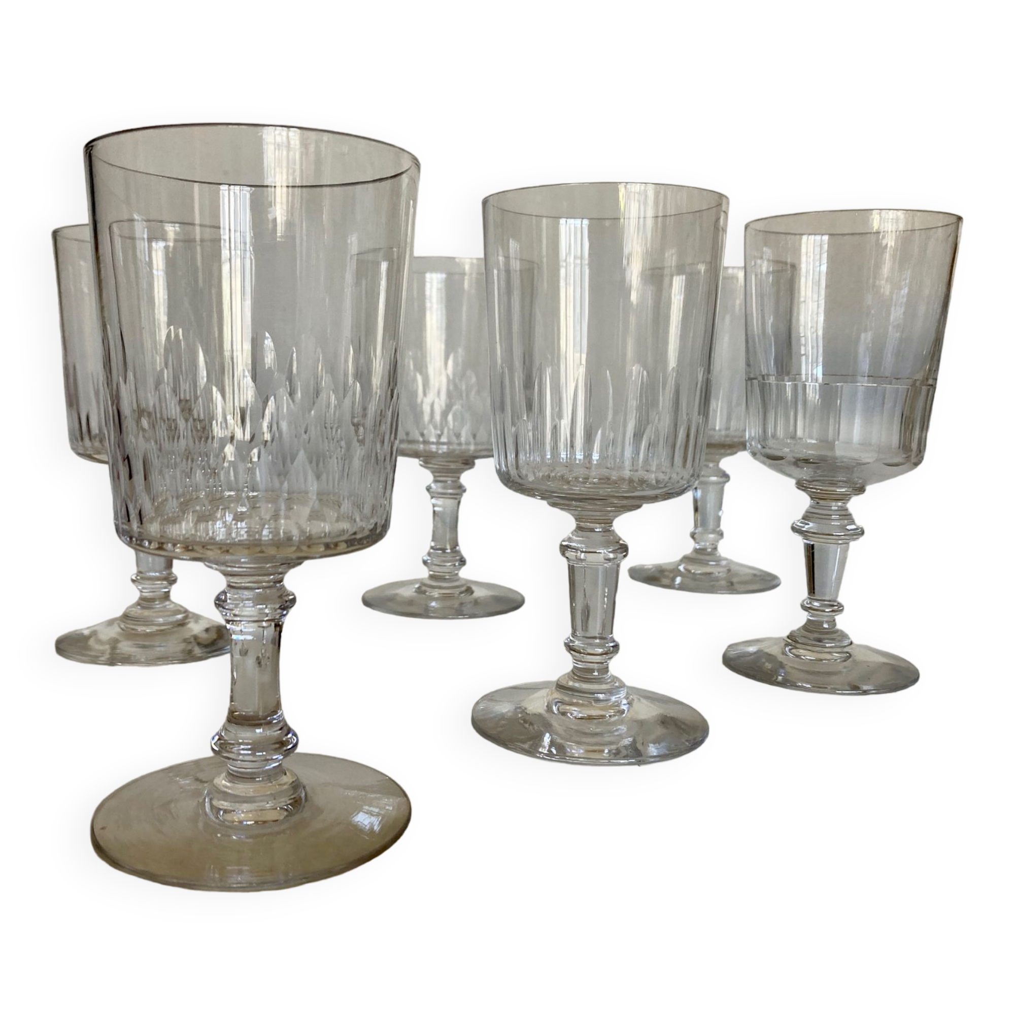 Set of 6 glasses water in crystal Baccarat 19th