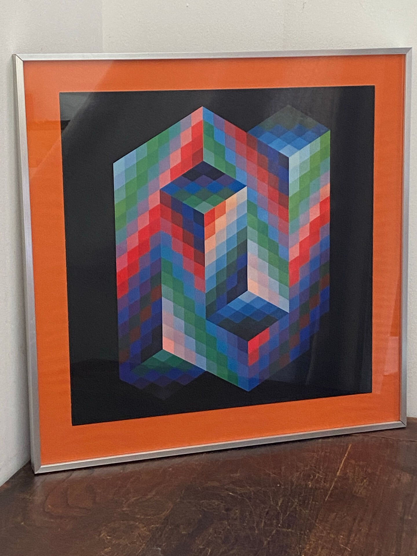 Impression optique en couleur d'après Vasarely, 1970