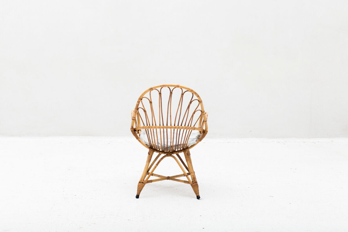 Rattan side chair, Dutch design, 1950’s