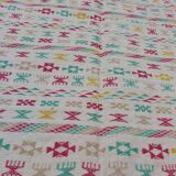 Tapis blanc rouge vert multicolore berbère  180x120cm