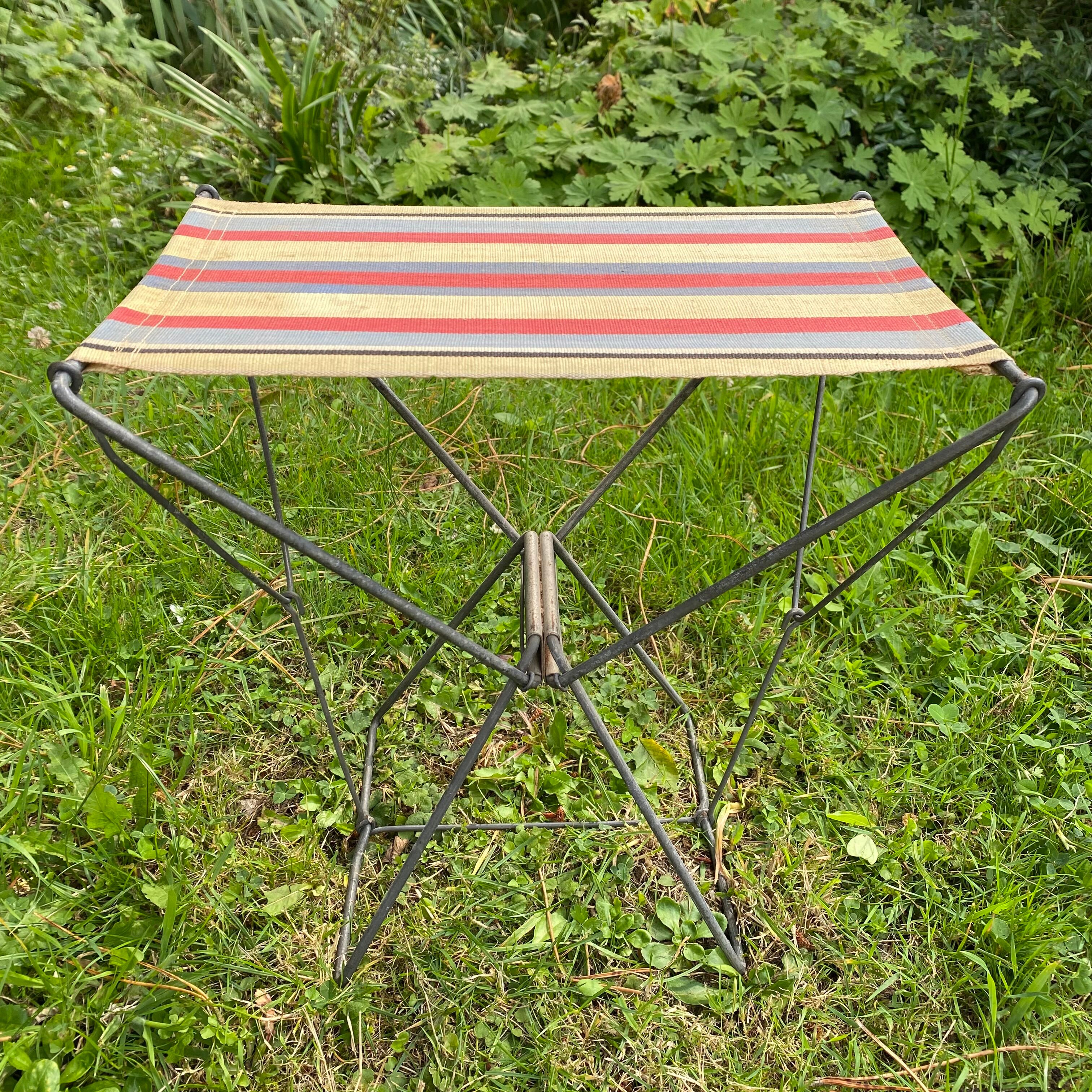 Tabouret camping pliant vintage