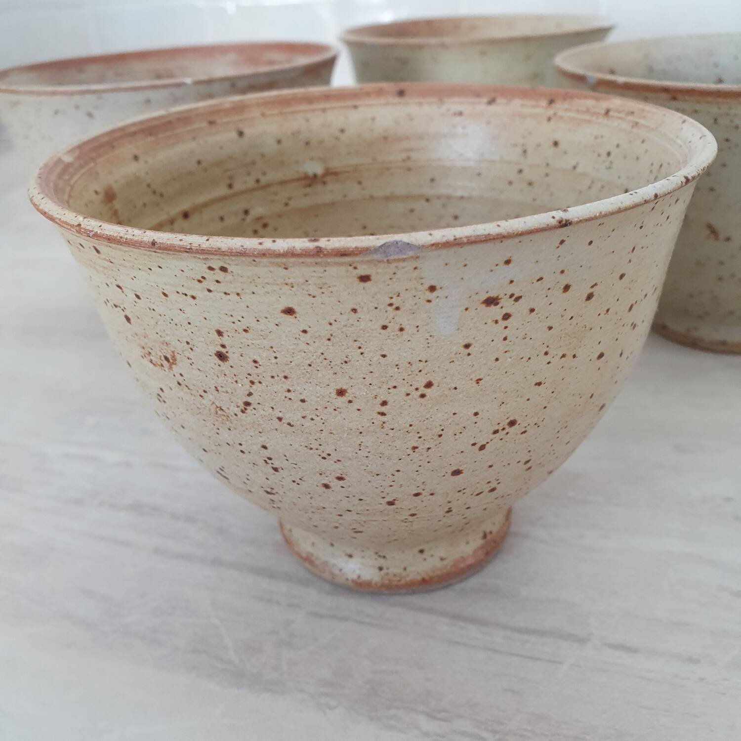 Set of 4 Large Pyrite Stone Bowls