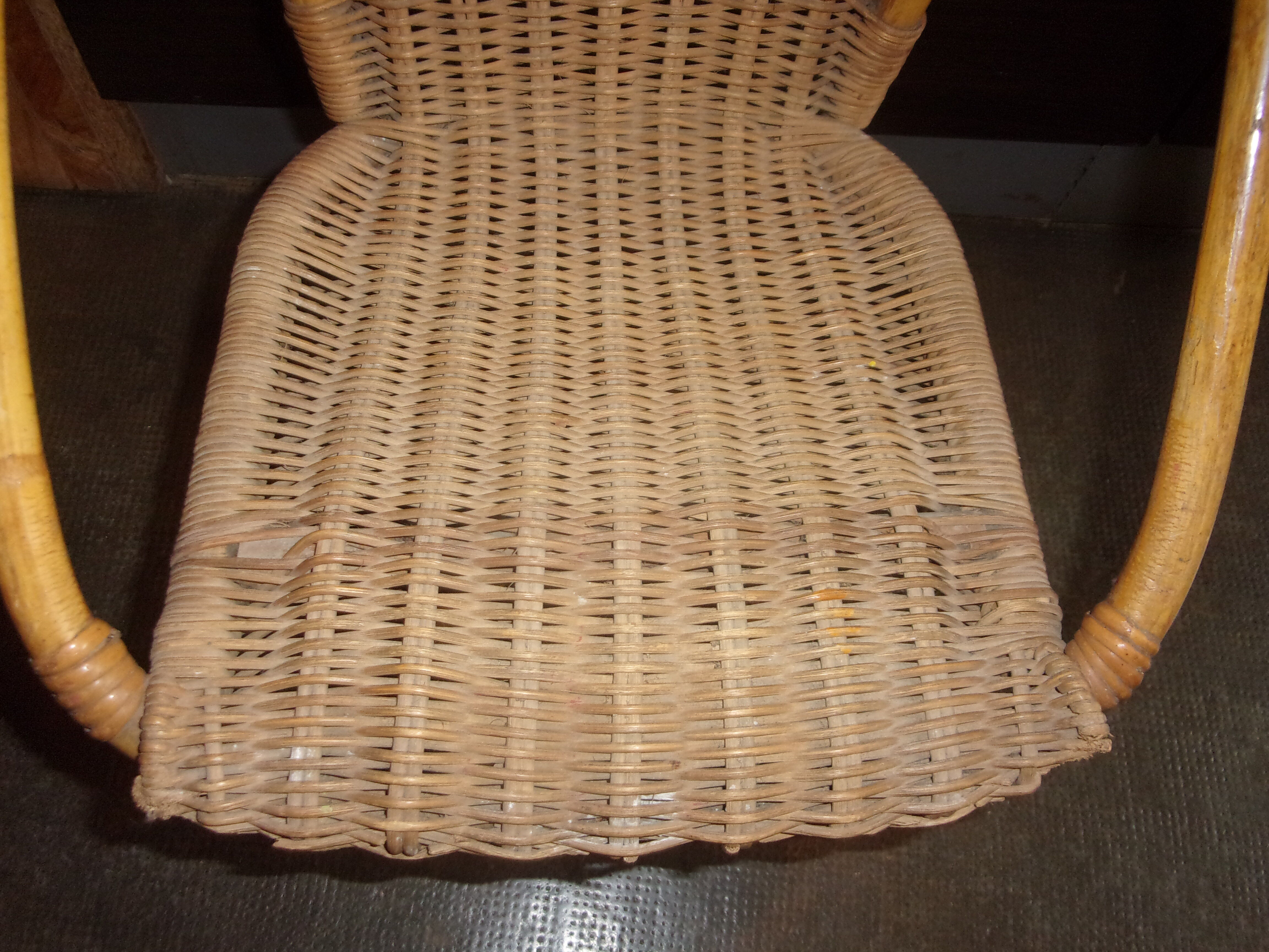 Wicker rattan child chair 1950