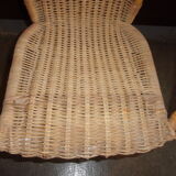 Wicker rattan child chair 1950