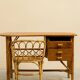 Bureau vintage en rotin + chaise assortie
