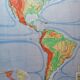 Old physical map American continent Vidal-Lablache
