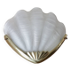 “Shell” wall lamp in gilded brass and frosted glass 1970