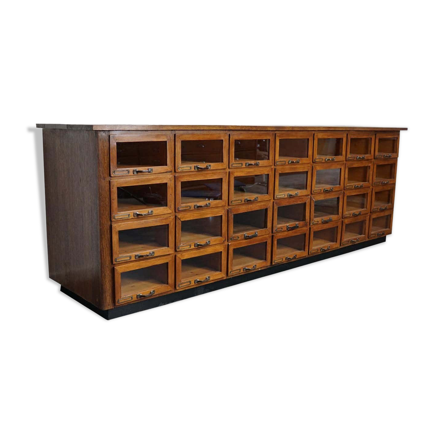 Vintage dutch oak haberdashery cabinet 1930s