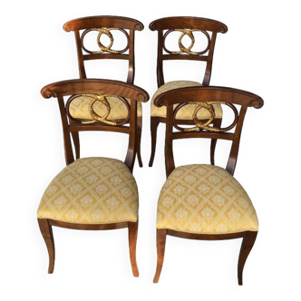 Set of 4 beech wood chairs 20th