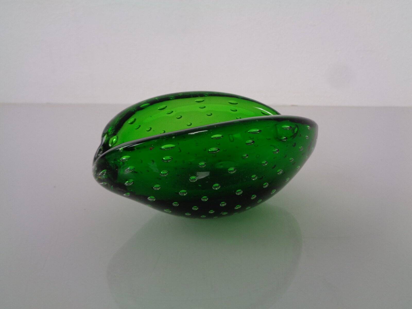 Green Sommerso Murano Glass Ashtray, Italy, 1960s
