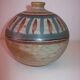 Vase boule en grès vintage signé Kamini