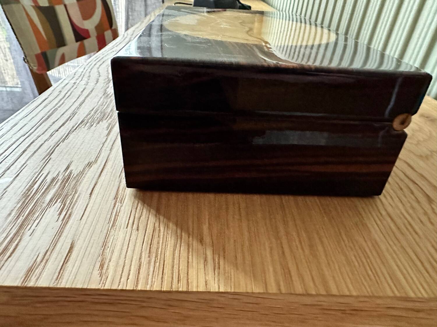 Varnished wooden cigar box