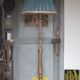 Florentine gilded wood floor lamp, floor lamp with lampshade