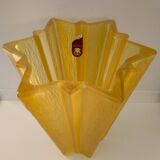 Vase forme étoile en verre jaune Art Déco Walther Glas Germany