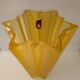 Art Deco yellow glass star-shaped vase Walther Glas Germany