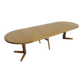 Table à manger ronde extensible danoise vintage des années 1960 XL