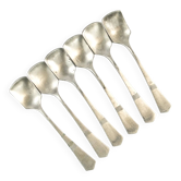 Ensemble de cuillères à glace, métal blanc argenté, Allemagne, années 1930