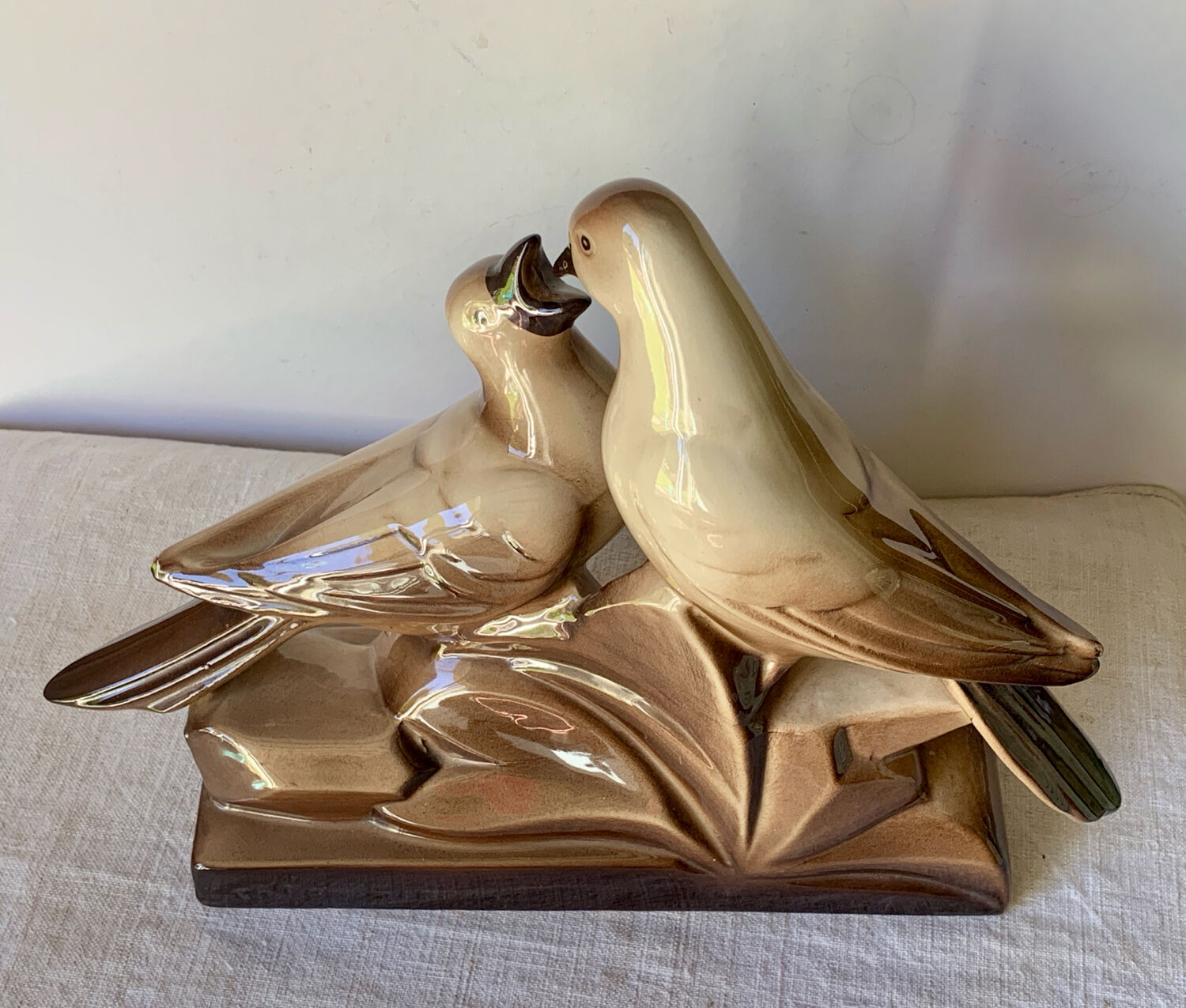 Sculpture céramique Art Deco oiseaux Charles Lemanceau