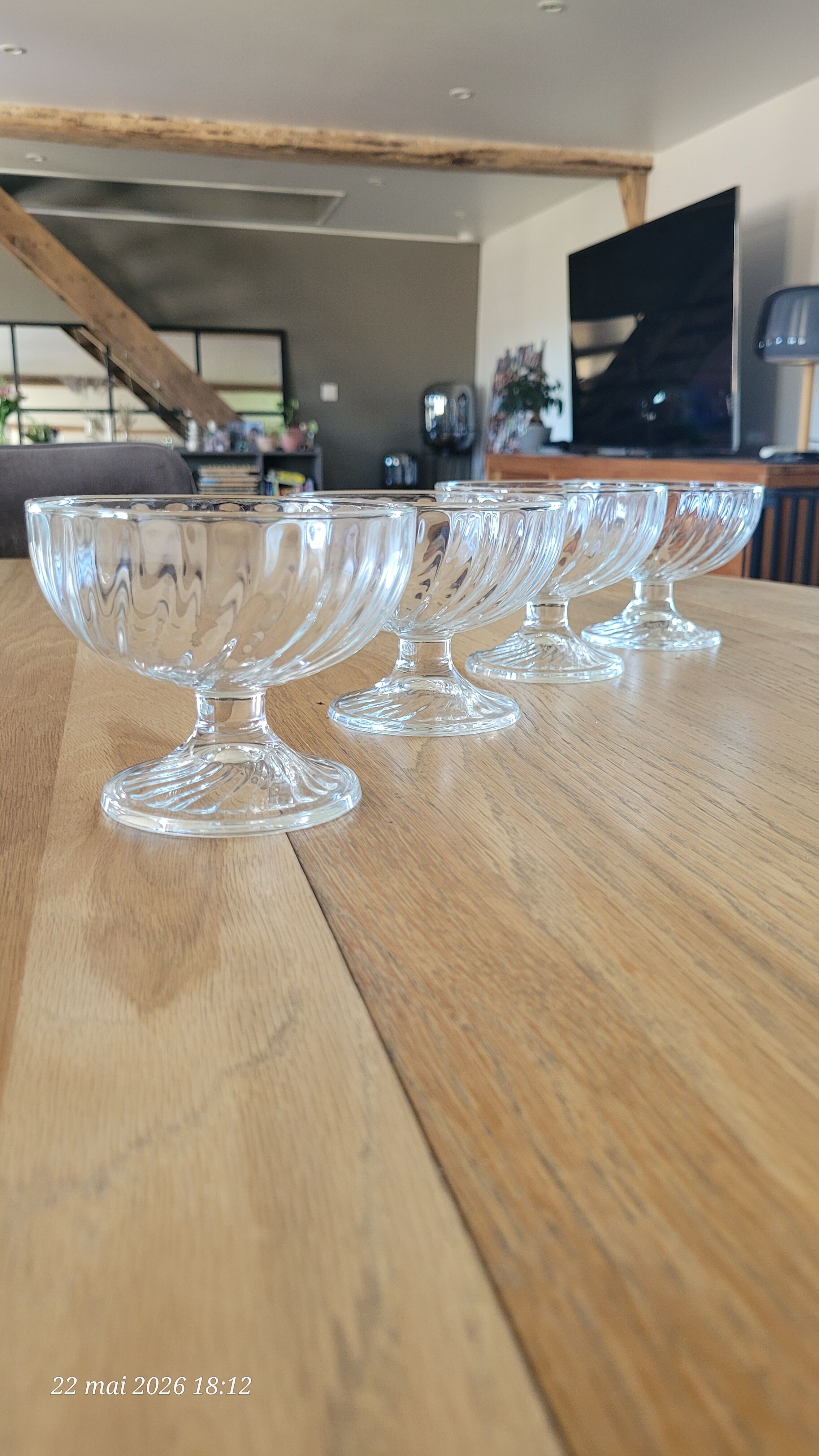 4 coupes à glace en verre transparent  - Luminarc