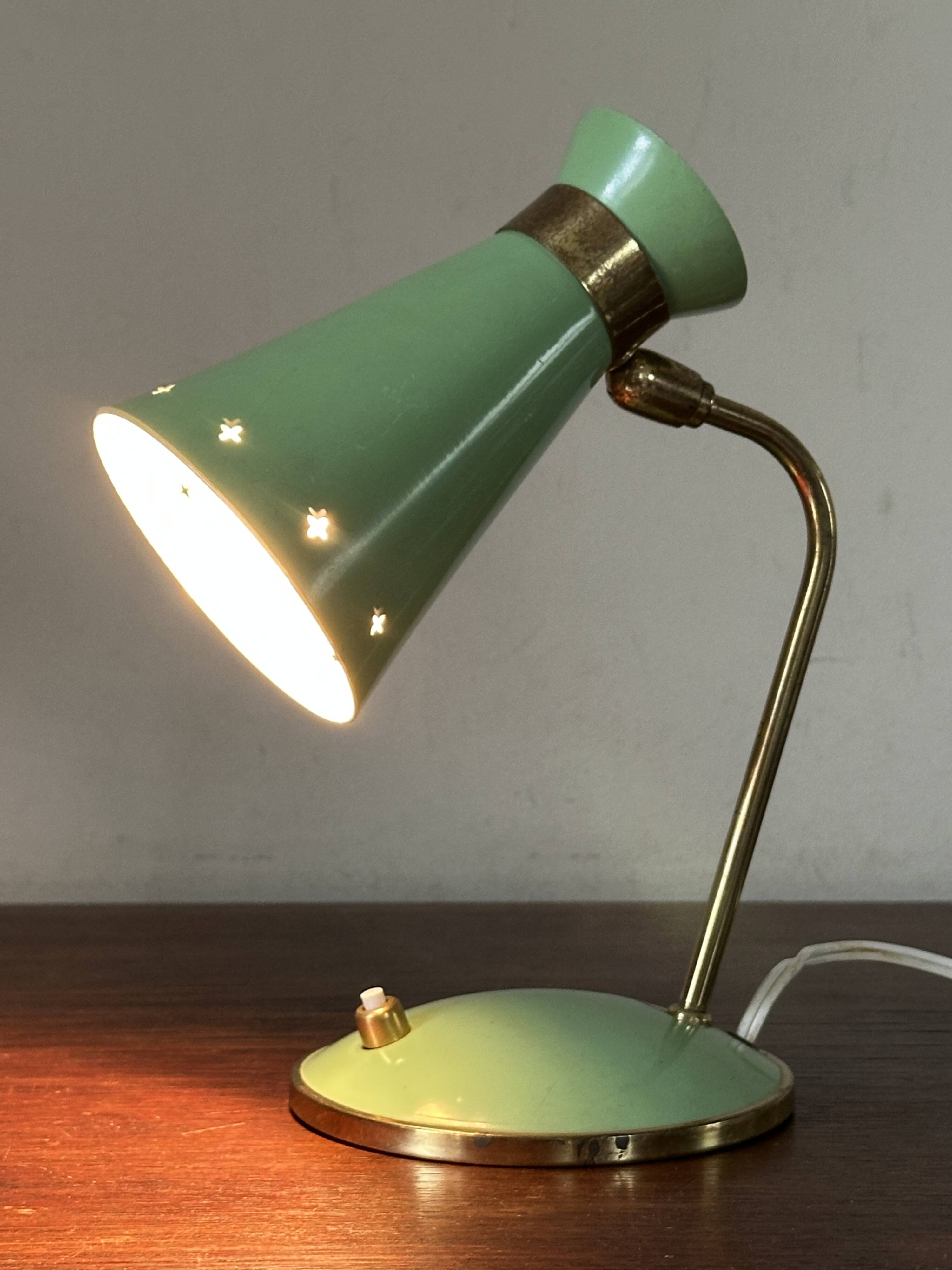Lampe cocotte diabolo verte design années 60