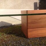 Table basse design verre et bois