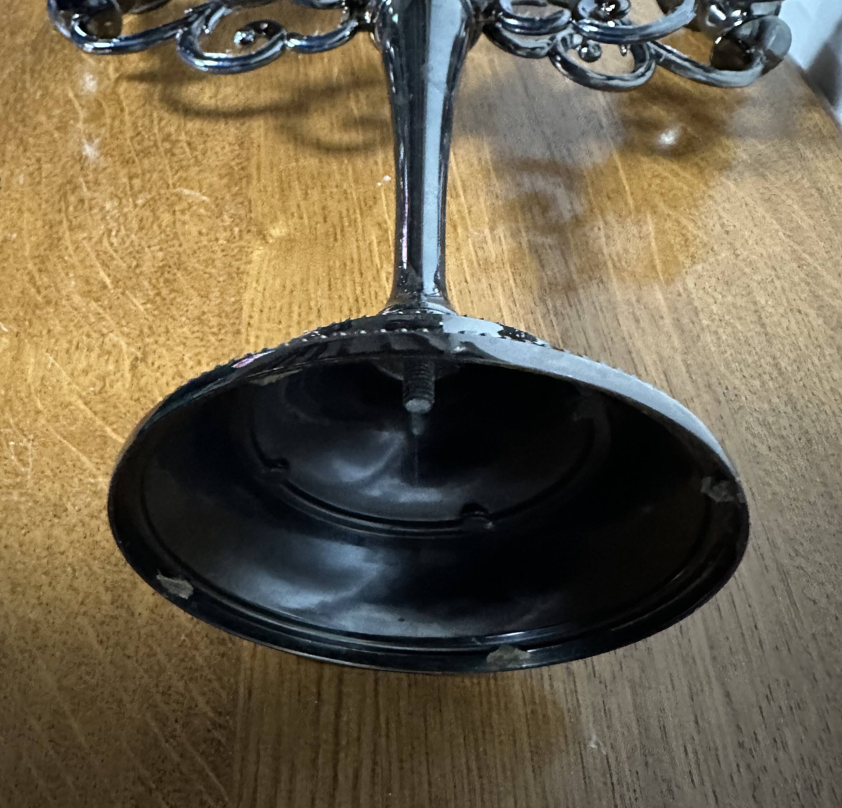 5-light chandelier in black varnished metal