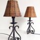 Mid-20th Century Spanish Hand-Forged Wrought Iron Table Lamps