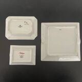 Set of 3 porcelain ashtrays