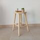 Vintage artisanal turned wooden stool from the 70s