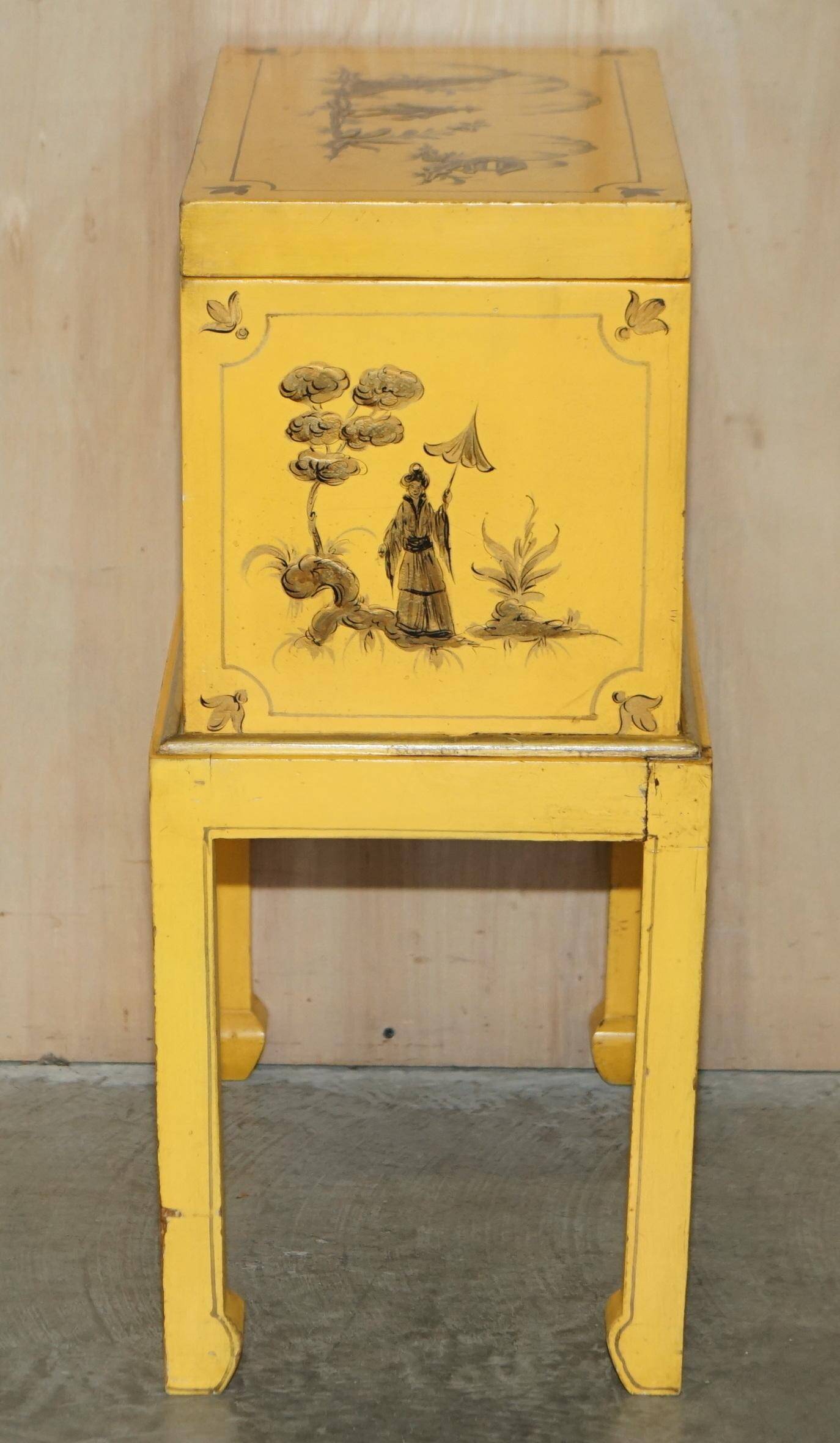 Antique Japanese commode hand-painted and lacquered.