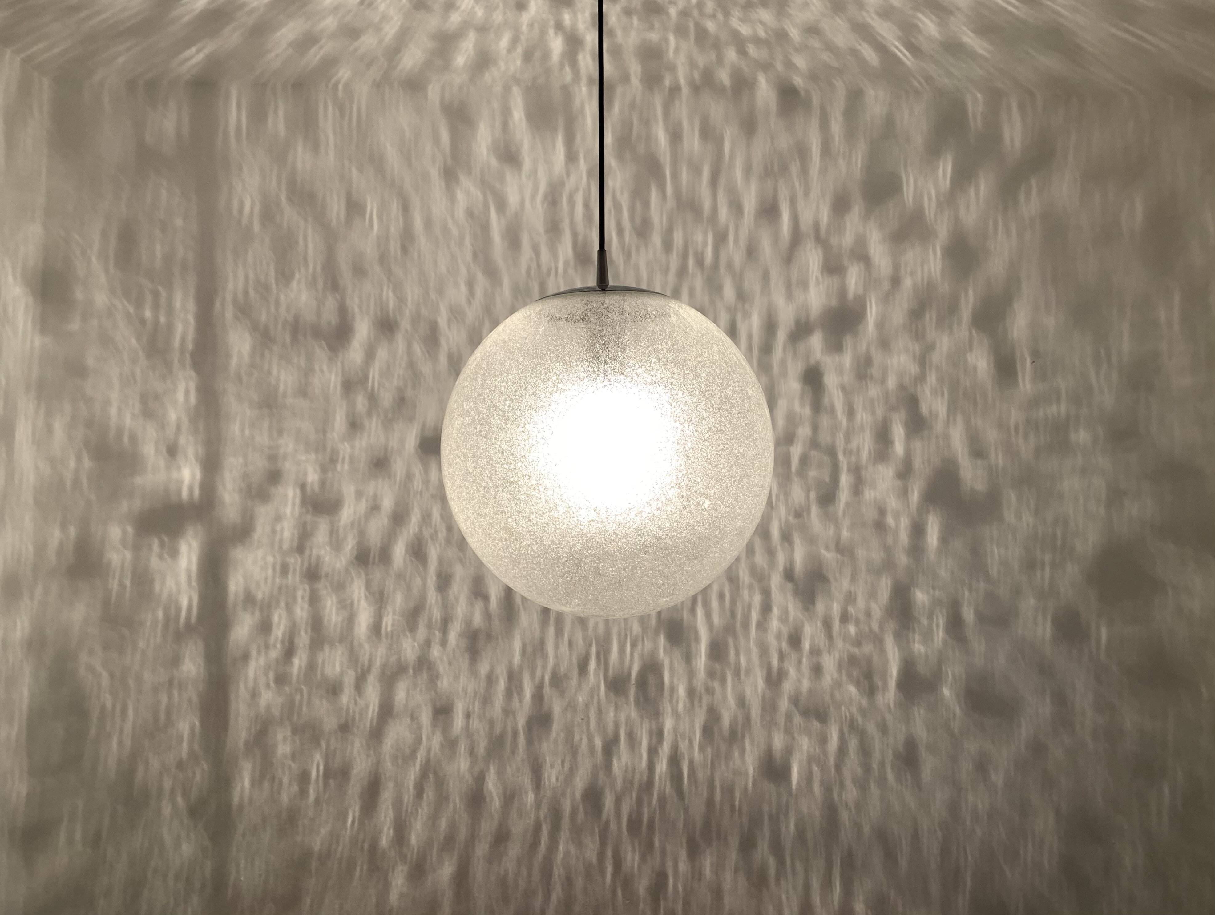 Large bubble glass pendant lamp by Peill and Putzler