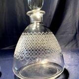 2 ENGRAVED GLASS LIQUOR CARAFES FROM THE 1930s-1940s