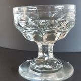 Set of 6 cups in molded glass pressed late nineteenth