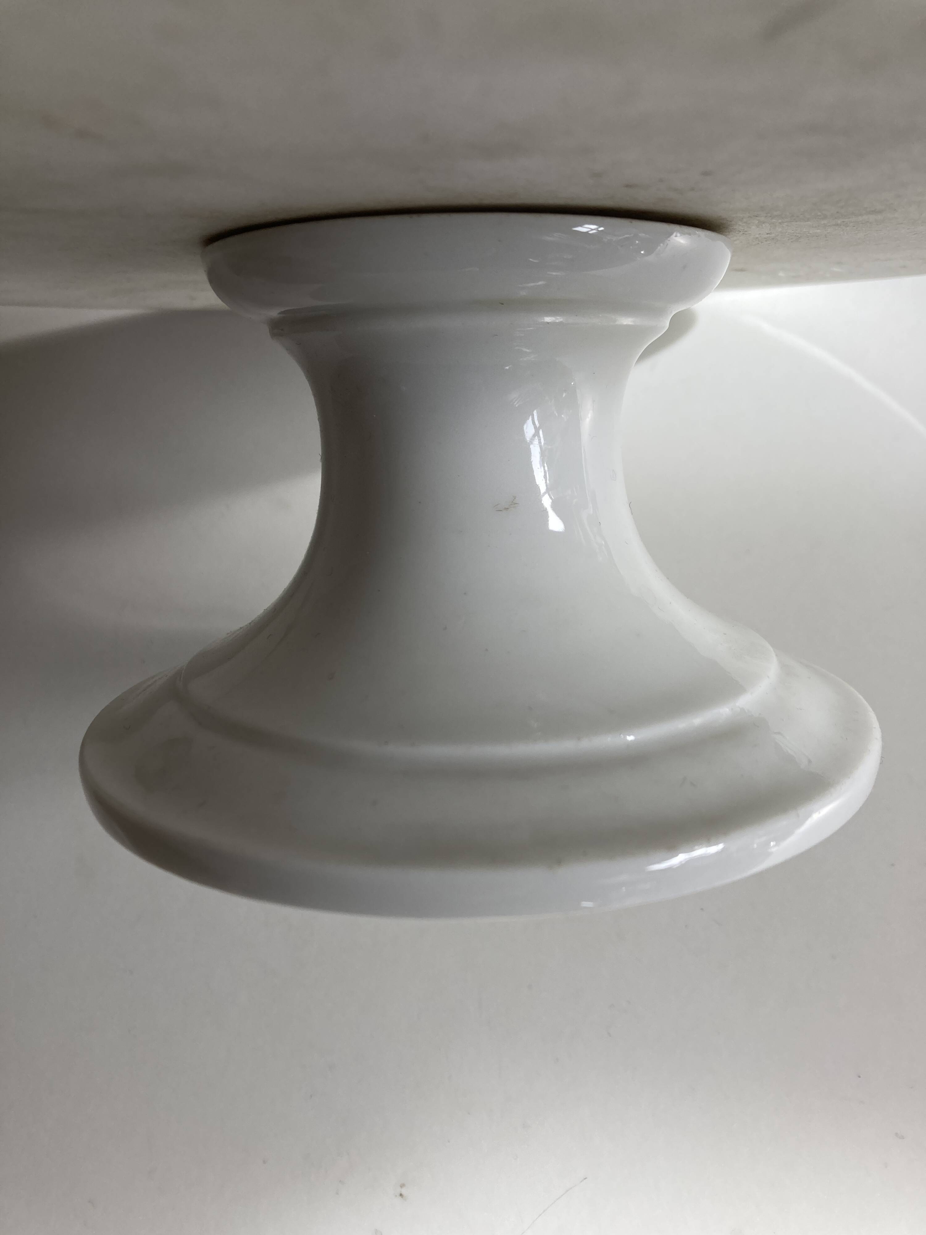 Louis Philippe 19th century mounted cake plate in white earthenware